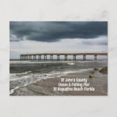 St Augustine Beach FL Pier Fotografisch Postkarte (Vorderseite)