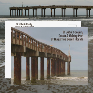 St Augustine Beach FL Pier Fotopostkarte Postkarte