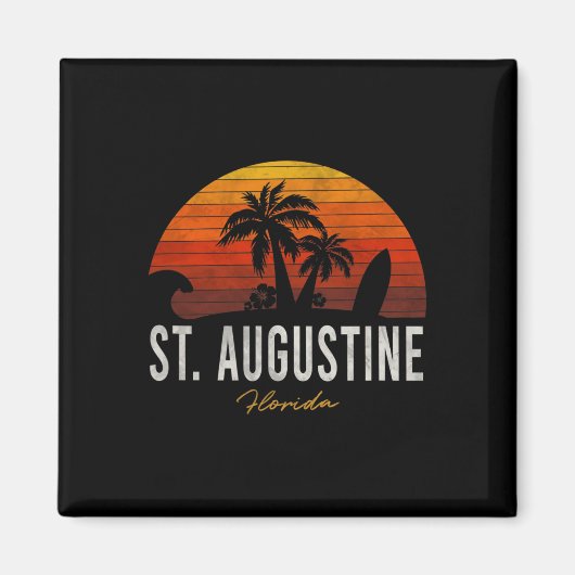 St. Augustine Beach Florida Fl Palms Vacation Surf Magnet (Vorne)