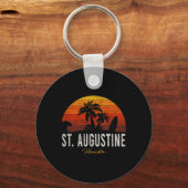 St. Augustine Beach Florida Fl Palms Vacation Surf Schlüsselanhänger (Vorderseite)