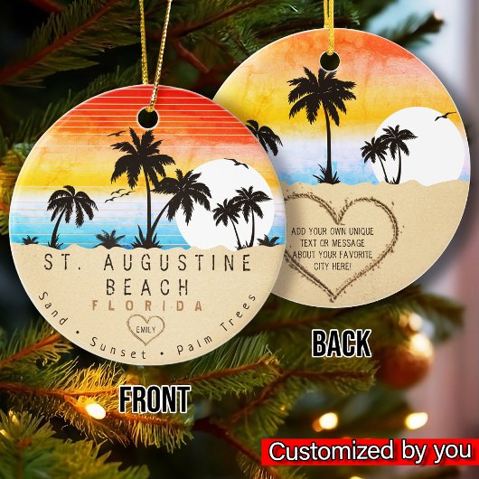 St. Augustine Beach Florida Retro Souvenirs Keramik Ornament