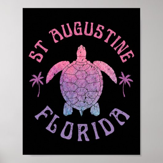 St Augustine Beach Florida Sea Turtle Summer Vacat Poster (Vorne)