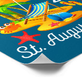 St Augustine Beach Florida Sommer Illustration Poster (Ecke)