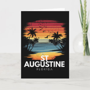St Augustine Beach Florida Surfbrett Surfen Vinta Karte
