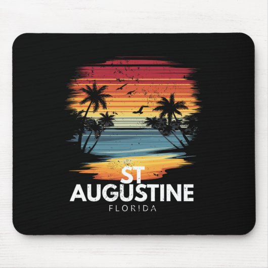 St Augustine Beach Florida Surfbrett Surfen Vinta Mousepad (Vorne)