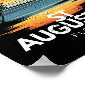 St Augustine Beach Florida Surfbrett Surfen Vinta Poster (Ecke)