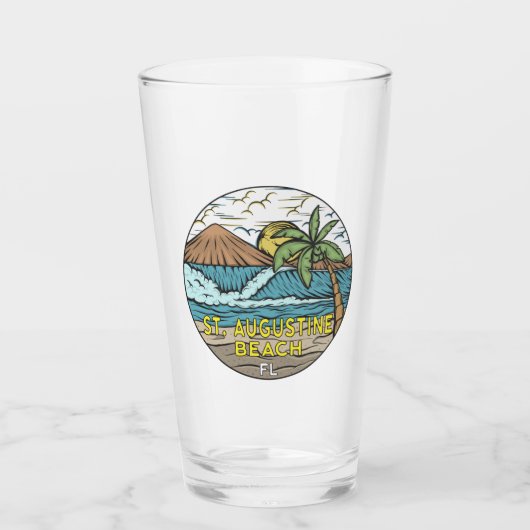 St Augustine Beach Florida Vintag Glas (Vorderseite)