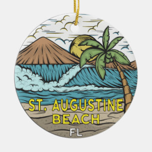 St Augustine Beach Florida Vintage Keramik Ornament