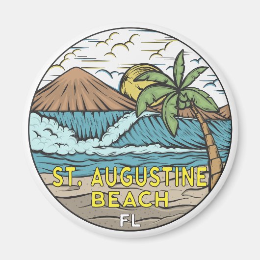 St Augustine Beach Florida Vintage Magnet (Vorne)