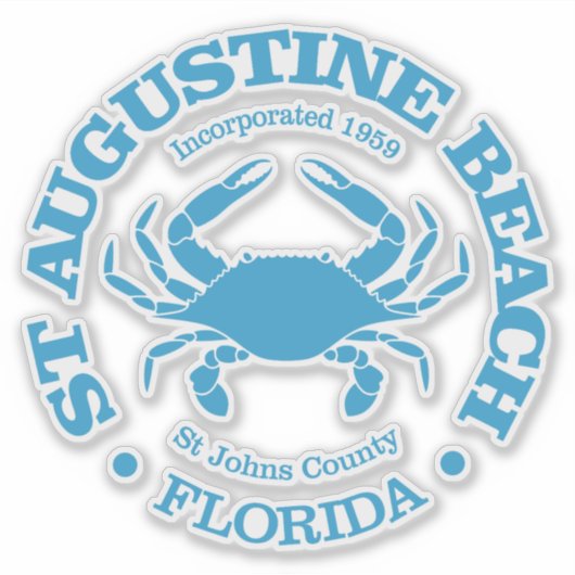 St. Augustine Beach (Krabbe) Aufkleber (Vorderseite)