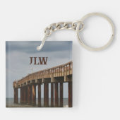 St Augustine Beach Pier Florida Fotografie Schlüsselanhänger (Rückseite)