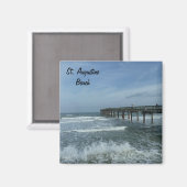 St. Augustine Beach Pier Foto Magnet FL (Vorderseite/Rückseite)