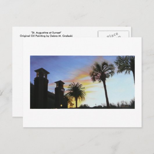 St. Augustine bei Sunset Postkarte (Vorne/Hinten)