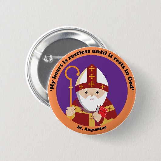 St Augustine des Flusspferds Button (Vorne & Hinten)