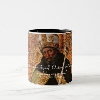 St Augustine des Flusspferds unsere Herzen Zweifarbige Tasse