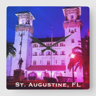 St. Augustine, FL - Hotel Alcazar Quadratische Wanduhr