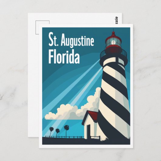 St. Augustine FL - Leuchtturm auf der Insel Anasta Postkarte (Vorne/Hinten)
