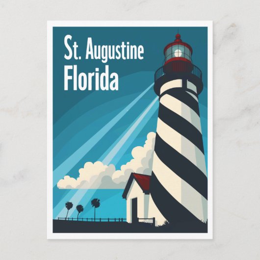 St. Augustine FL - Leuchtturm auf der Insel Anasta Postkarte (Vorderseite)