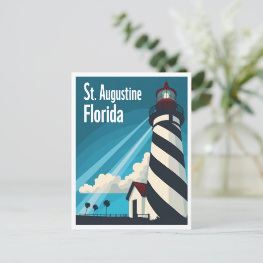 St. Augustine FL Leuchtturm Save the Date Postkarte (Stehend Vorderseite)