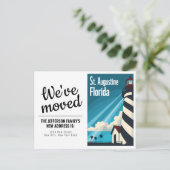 St. Augustine FL Leuchtturm Wir haben uns bewegt Postkarte (Stehend Vorderseite)