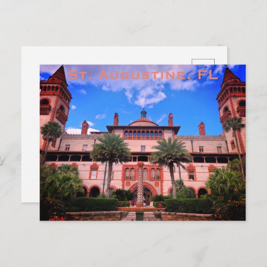 St. Augustine, FL - Ponce de Leon Hotel Postkarte (Vorne/Hinten)