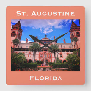St. Augustine, FL - Ponce de Leon Hotel Quadratische Wanduhr