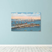 St. Augustine, FL - Sicht auf die Brücke der Löwen Leinwanddruck (Insitu (Holzboden))