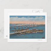 St. Augustine, FL - Sicht auf die Brücke der Löwen Postkarte (Vorne/Hinten)