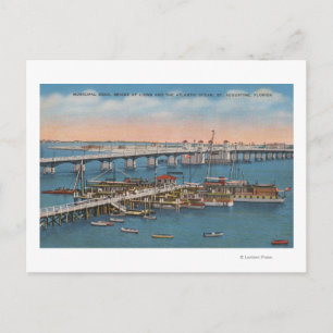 St. Augustine, FL - Sicht auf die Brücke der Löwen Postkarte