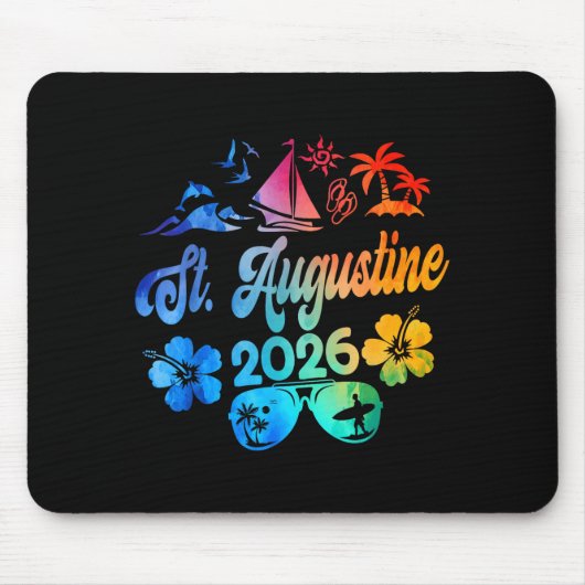 St. Augustine Florida 2026 Vacation Tie Dye Summer Mousepad (Vorne)