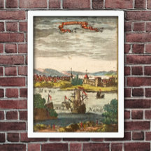 St. Augustine Florida Antique 1686 Gravieren