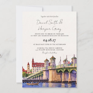 St. Augustine Florida Aquarell-Hochzeit Einladung