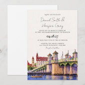 St. Augustine Florida Aquarell-Hochzeit Einladung (Vorne/Hinten)