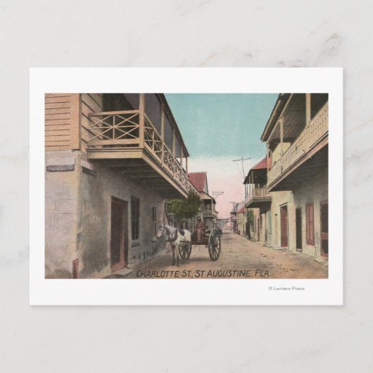 St. Augustine, Florida - Aussicht auf Charlotte St Postkarte (Vorderseite)