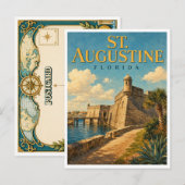 St. Augustine Florida Castillo GeoSaga Postkarte (Vorne/Hinten)