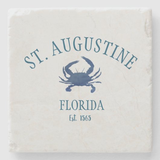 St Augustine Florida Est Beach Blue Crab Steinuntersetzer (Vorderseite)