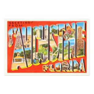 St. Augustine Florida FL Vintage Reise Souvenir Fotodruck