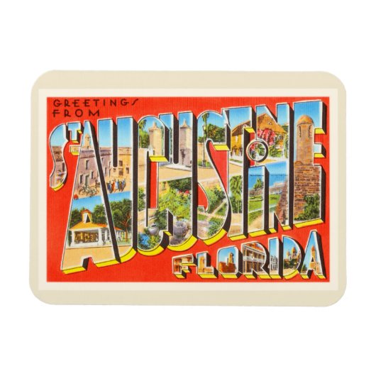 St. Augustine Florida FL Vintage Reise Souvenir Magnet (Horizontal)