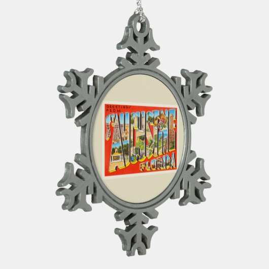 St. Augustine Florida FL Wanderung Schneeflocken Zinn-Ornament (Links)
