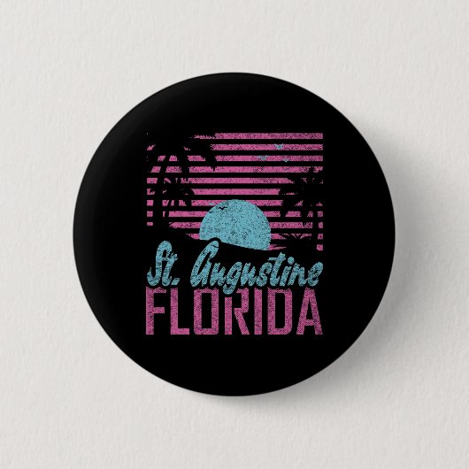 St. Augustine Florida Fl Zitrusstaat Miami Vibes Button (Vorderseite)