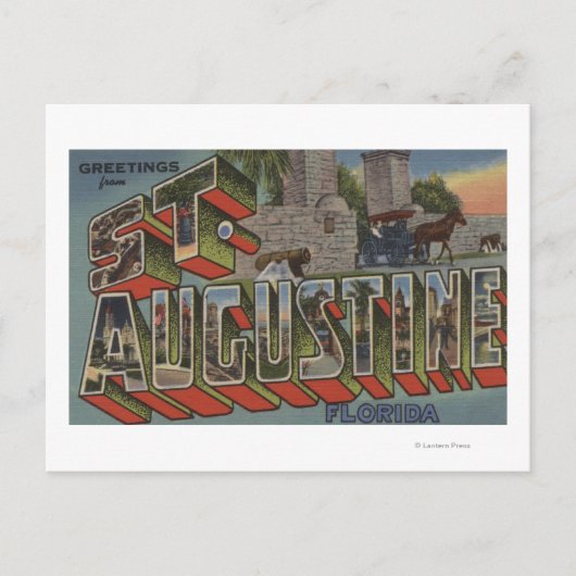 St. Augustine, Florida - Große Briefmarkenszenen Postkarte (Vorderseite)