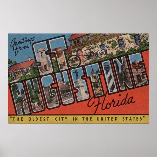 St. Augustine, Florida - Große Buchstabenszenen 2 Poster (Vorne)