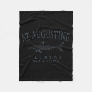 St. Augustine Florida Hai Retro-Schiefer Kunst Ang Fleecedecke