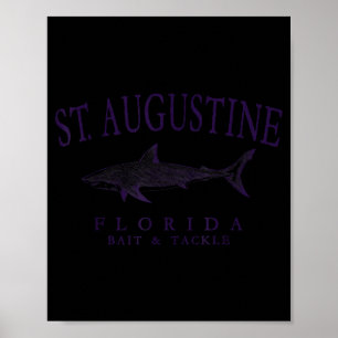 St. Augustine Florida Hai vintage Pflaume Kunst Poster