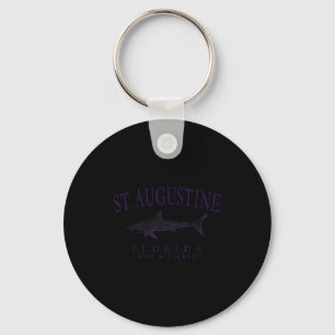 St. Augustine Florida Hai vintage Pflaume Kunst Schlüsselanhänger