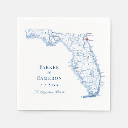 St. Augustine Florida Karte Serviette (Vorderseite)