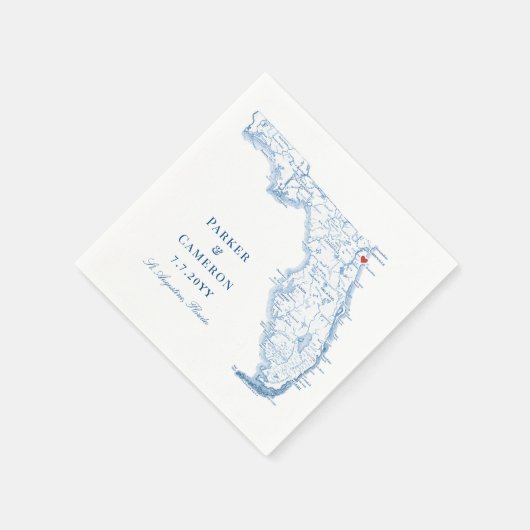 St. Augustine Florida Karte Serviette (Ecke)