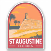 St. Augustine Florida Kunstvoll wandern im Valle V Aufkleber (Vorderseite)