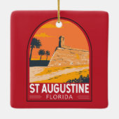 St. Augustine Florida Kunstvoll wandern im Valle V Keramikornament (Rückseite)