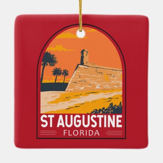 St. Augustine Florida Kunstvoll wandern im Valle V Keramikornament (Rückseite)